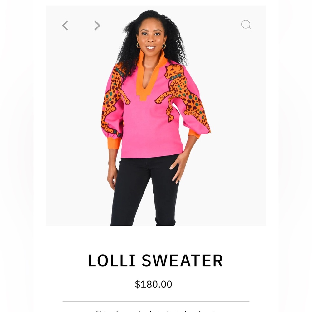 Emily McCarthy Lolli Sweater “Lounging Leopard” size XS